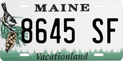 ME license plate 8645SF