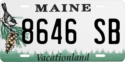 ME license plate 8646SB