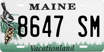ME license plate 8647SM