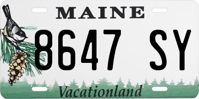 ME license plate 8647SY