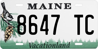ME license plate 8647TC