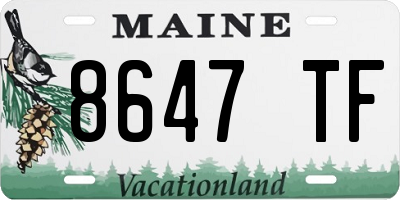ME license plate 8647TF