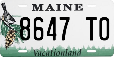 ME license plate 8647TO