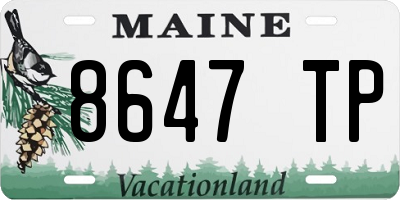 ME license plate 8647TP