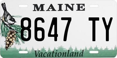 ME license plate 8647TY