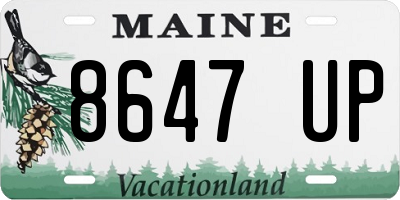ME license plate 8647UP