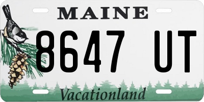 ME license plate 8647UT