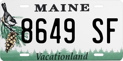 ME license plate 8649SF