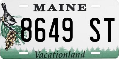 ME license plate 8649ST