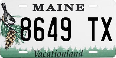 ME license plate 8649TX