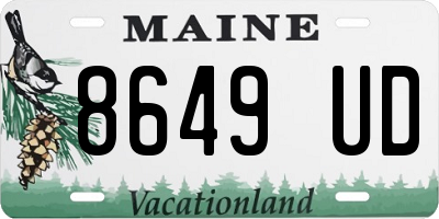 ME license plate 8649UD