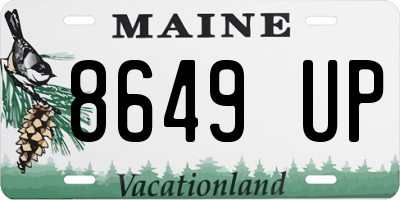 ME license plate 8649UP