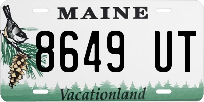 ME license plate 8649UT