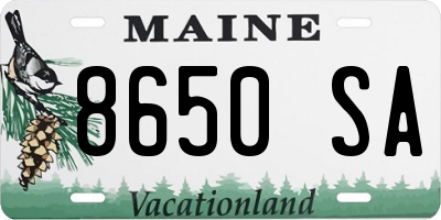 ME license plate 8650SA