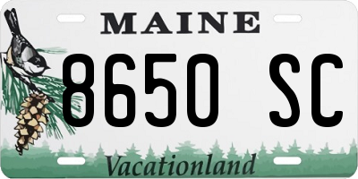 ME license plate 8650SC