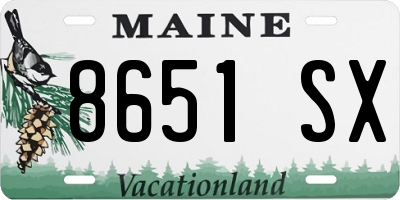 ME license plate 8651SX
