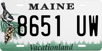 ME license plate 8651UW