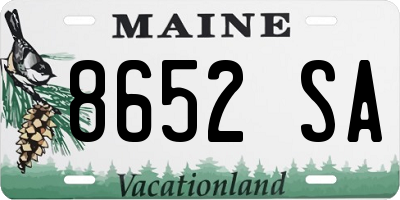 ME license plate 8652SA