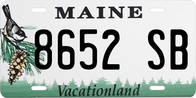 ME license plate 8652SB