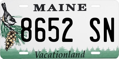 ME license plate 8652SN