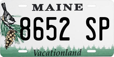 ME license plate 8652SP