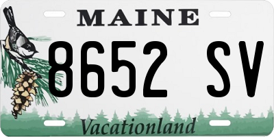 ME license plate 8652SV
