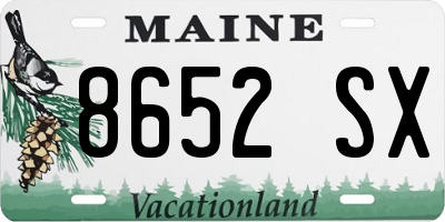 ME license plate 8652SX