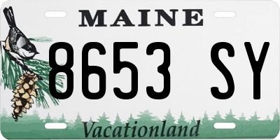 ME license plate 8653SY