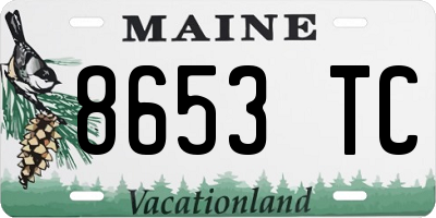 ME license plate 8653TC