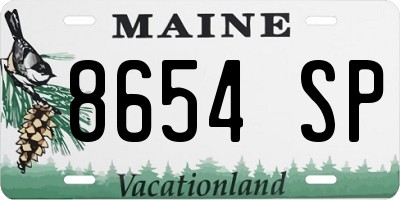ME license plate 8654SP