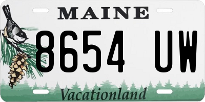 ME license plate 8654UW