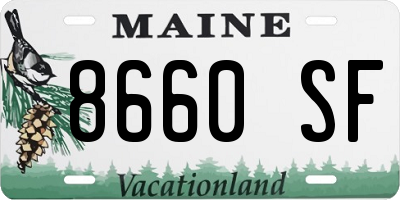 ME license plate 8660SF