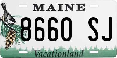 ME license plate 8660SJ