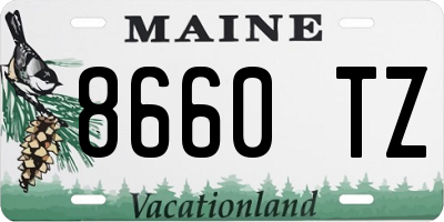 ME license plate 8660TZ