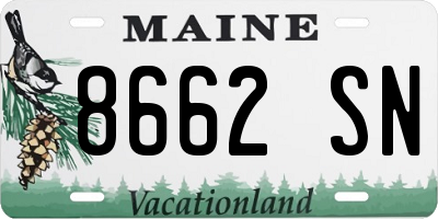 ME license plate 8662SN