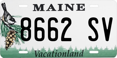 ME license plate 8662SV