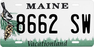 ME license plate 8662SW