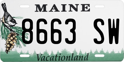 ME license plate 8663SW