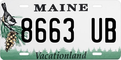 ME license plate 8663UB