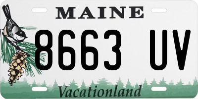 ME license plate 8663UV