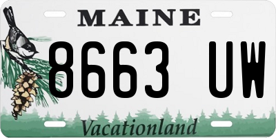 ME license plate 8663UW