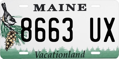 ME license plate 8663UX
