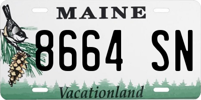 ME license plate 8664SN