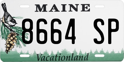 ME license plate 8664SP