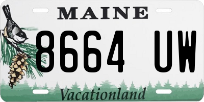 ME license plate 8664UW