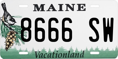 ME license plate 8666SW