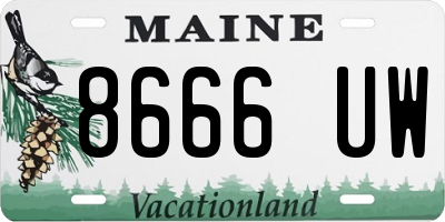 ME license plate 8666UW