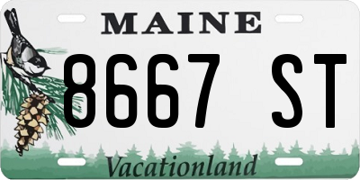 ME license plate 8667ST