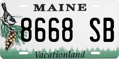 ME license plate 8668SB