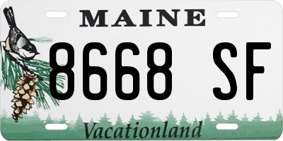 ME license plate 8668SF